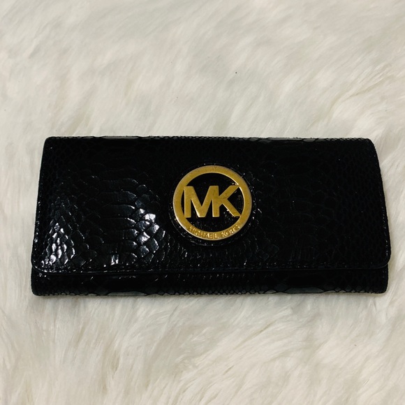 Michael Kors Handbags - MK black snake skin wallet